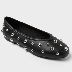 a new day Black Studded Ballet Flats